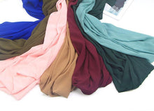 Load image into Gallery viewer, Winter Fashion Long Solid Color Soft Muslim Bubble Chiffon Hijab Scarf Shawls Hijab Elegant Scarf Wrap Lightweight Islamic Head Wear Escharpe Shawls Headband Wraps Lightweight Head Scarves Ladies Hijabs For  Women
