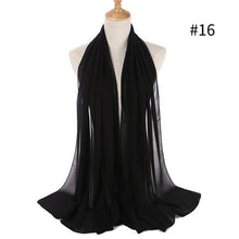 Load image into Gallery viewer, Winter Fashion Long Solid Color Soft Muslim Bubble Chiffon Hijab Scarf Shawls Hijab Elegant Scarf Wrap Lightweight Islamic Head Wear Escharpe Shawls Headband Wraps Lightweight Head Scarves Ladies Hijabs For  Women
