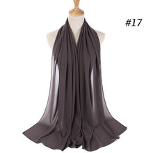 Load image into Gallery viewer, Winter Fashion Long Solid Color Soft Muslim Bubble Chiffon Hijab Scarf Shawls Hijab Elegant Scarf Wrap Lightweight Islamic Head Wear Escharpe Shawls Headband Wraps Lightweight Head Scarves Ladies Hijabs For  Women
