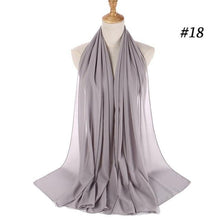 Load image into Gallery viewer, Winter Fashion Long Solid Color Soft Muslim Bubble Chiffon Hijab Scarf Shawls Hijab Elegant Scarf Wrap Lightweight Islamic Head Wear Escharpe Shawls Headband Wraps Lightweight Head Scarves Ladies Hijabs For  Women
