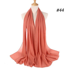 Load image into Gallery viewer, Winter Fashion Long Solid Color Soft Muslim Bubble Chiffon Hijab Scarf Shawls Hijab Elegant Scarf Wrap Lightweight Islamic Head Wear Escharpe Shawls Headband Wraps Lightweight Head Scarves Ladies Hijabs For  Women
