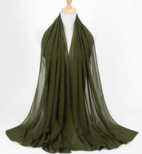 Load image into Gallery viewer, Winter Fashion Long Solid Color Soft Muslim Bubble Chiffon Hijab Scarf Shawls Hijab Elegant Scarf Wrap Lightweight Islamic Head Wear Escharpe Shawls Headband Wraps Lightweight Head Scarves Ladies Hijabs For  Women
