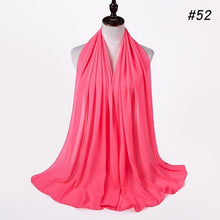 Load image into Gallery viewer, Winter Fashion Long Solid Color Soft Muslim Bubble Chiffon Hijab Scarf Shawls Hijab Elegant Scarf Wrap Lightweight Islamic Head Wear Escharpe Shawls Headband Wraps Lightweight Head Scarves Ladies Hijabs For  Women

