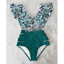 Load image into Gallery viewer, High Waist Bikini Ruffle Swimwear Women Print Swimsuit Push Up Bikinis Plus Size Bathing Suits Floral Beach Wear Bikini Swimsuits for Teen Girls

