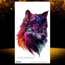 Load image into Gallery viewer, New Black Wolf Forest Sticker Tattoos Temporary Tree Fierce Animal Body Tattoo Luxury Design Custom Tatoos For Mens
