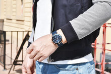 Load image into Gallery viewer, Black Multifunctional Sport Men Watches Luxury Quartz Watches Fashion Chronograph Stylish Elegant Comfortable Watch For Men
