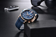 Load image into Gallery viewer, Black Multifunctional Sport Men Watches Luxury Quartz Watches Fashion Chronograph Stylish Elegant Comfortable Watch For Men
