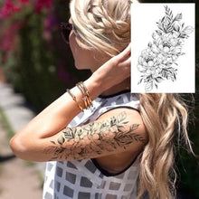 Load image into Gallery viewer, Realistic Tattoos Temporary Womens Flower Sticker Tattoos Waterproof Women Body Art Fake Legs Tattoo Stickers
