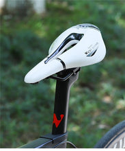 Load image into Gallery viewer, Leather Bike Saddle Road Bike Front Seat Cycling Saddles For Mens Breathable Hollow Cushion Bicycle Saddle Comfort Bike Saddle Ergonomic Waterproof Bicycle Seat For Road Bike Mountain Bike Seats

