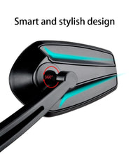 Load image into Gallery viewer, Smart Bicycle Stylish Handlebar Design Reflector Rear View Mirror Mountain Bike Electrical Bike Scooter HD Wide-Range Adjustable Angles Mirror Wide Range Back Reflector Vision Adjustable Left Right Mirrors For Road Electric Bike
