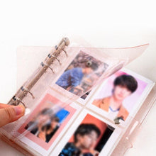 Load image into Gallery viewer, 100/200 Pockets Photo Album 3/5 inches Mini Picture Case Name Card Storage Collect Book Photocard Shiny Clear 6-Ring Binder Cover Refillable Notebook Photo Album
