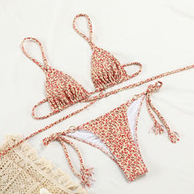Load image into Gallery viewer, Summer Bikini Luxury Swimwear Women Folds Bikini Set Women's Bikini Set Two Piece Ribbed Front Back Self-tie Triangle Bikini Charming Bottom Bathing Suit Women Swimsuit Lace Up Bikinis For Beach
