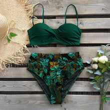 Load image into Gallery viewer, Bikini Female Swimsuit Women Swimwear Push Up Bikinis Set High Waist Swimming Suits Two Piece Set Women Swimsuit Solid Printed Bikini Push-Up Pad Swimwear Set Beachwear Ruffled Bathing Suit
