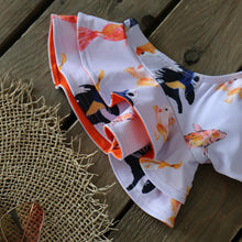 Load image into Gallery viewer, Two-Pieces Women Floral Push-Up Padded Bra Ruffles Bikini Set Swimsuit Swimwear Bathing Suit Beachwear Floral Printed Swimsuit Knotted String Triangle Bikini Tie Side High Cut Cheeky Bikini Set
