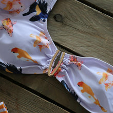 Load image into Gallery viewer, Two-Pieces Women Floral Push-Up Padded Bra Ruffles Bikini Set Swimsuit Swimwear Bathing Suit Beachwear Floral Printed Swimsuit Knotted String Triangle Bikini Tie Side High Cut Cheeky Bikini Set
