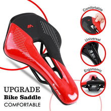 Load image into Gallery viewer, Bike Saddle Mountain Road Bike Seat PU Leather Gel Filled Cycling Cushion Comfortable Shockproof Bicycle Saddle Seat Cushion For Men Comfort Bike Saddle Anti-Slip Bicycle Saddle Waterproof Bicycle Seat For Mountain Bike Seat
