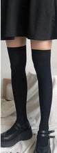 Load image into Gallery viewer, Cute Black White Velvet Warm Long Socks Solid Color Knee High Female Socks Fashion Nylon Stockings For Women
