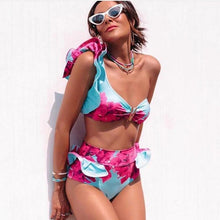 Load image into Gallery viewer, Two-Pieces Women  Push-Up Padded Bra Ruffles Bandage Bikini Set Swimsuit  Women's Bathing Suits Ruffles Flounce Bikini Sets Low Rise Two Piece Swimsuit Swimwear Bathing Suit Beachwear
