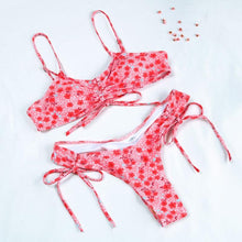 Load image into Gallery viewer, Bikinis Micro Adjustable Swimwear Women Summer Bikini Set Modern Colorful Print Beach Wear Women's Comfortable Swimsuit Knotted String Triangle Bikini Tie Side High Cut Bikini Set
