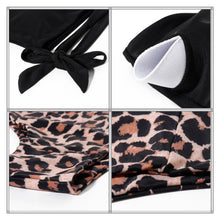 Load image into Gallery viewer, Women Leopard Print Swimsuit Women's Bikini One Shoulder Top High Waist Bottom Two Piece Swimsuits Women Push Up Bikini Set One Shoulder Beachwear Summer Leopard Bathing Suit High Waist Swimwear For Women
