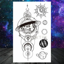 Load image into Gallery viewer, Realistic Small Planets Temporary Tattoos Arm Waterpoof Black Sticker Space Planets For Girls And Boys
