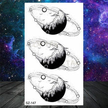 Load image into Gallery viewer, Realistic Small Planets Temporary Tattoos Arm Waterpoof Black Sticker Space Planets For Girls And Boys
