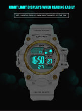 Load image into Gallery viewer, Digital Watches For Women School Girl Student  Transparent Color Water Resistent Silicone Strap Stopwatch Alarm Countdown Dual Time Ultra Super Wide-Angle Display Digital Wrist Watches For Men Women
