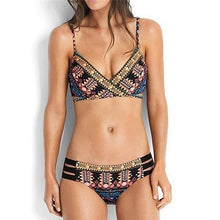Load image into Gallery viewer, Bikini Pad Push Up Swimwear Women Swimsuit Bath Suit Bikini Set Beachwear Two Piece Costume Summer Bikini Women's Push Up Bathing Suits Swimsuits Halter Bandage Two Piece Bikini
