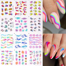 Load image into Gallery viewer, Gold 3D Nail Sticker Curve Stripe Lines Nails Stickers Gradient Adhesive Striping Tape Nail Foil Nail Art Stickers Decals Silver Strip Line Nail Decal Self-Adhesive 3D Wave Decal Decoration Metallic Curve Design Decoration for Women Girls
