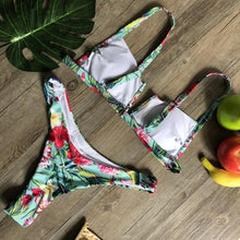 Load image into Gallery viewer, Women Push-up Bikini Swimwear Adjustable Swimsuit Bathing Suit Beachwear Women's Tie Bikini Lace Up Bottom String Swimsuit Bandage Swim Beach Wear Summer Comfortable Bikini Set
