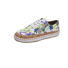 Load image into Gallery viewer, New Popular Womens Shoes Colorful Beautiful Flower Printing Shoes Lace-up Flat Women's Casual Womens Sneakers High-Quality Women's White Sports Casual Couple Shoes Summer Trainers Walking Sneakers
