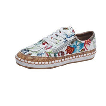Load image into Gallery viewer, New Popular Womens Shoes Colorful Beautiful Flower Printing Shoes Lace-up Flat Women's Casual Womens Sneakers High-Quality Women's White Sports Casual Couple Shoes Summer Trainers Walking Sneakers
