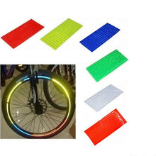 Load image into Gallery viewer, 8PCS Bicycle Bike Wheel Lights Bike Fluorescent Reflective Stickers Bike Light Spoke Wheel Tape Bicycle Accessories Bike Reflective Tape Night Safety Stickers For Bicycle Motorbike
