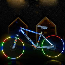 Load image into Gallery viewer, 8PCS Bicycle Bike Wheel Lights Bike Fluorescent Reflective Stickers Bike Light Spoke Wheel Tape Bicycle Accessories Bike Reflective Tape Night Safety Stickers For Bicycle Motorbike
