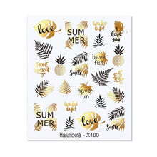 Load image into Gallery viewer, Embossed Nails Sticker 3D Flower Leaves Slider Water Transfer Nail Decals for Nail Art Transfer Sticker  3D Wave Design Decoration for Women Girls Art Stickers Decal Decoration Metallic Curve Strip Line Nail Decor
