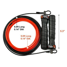 Load image into Gallery viewer, Unisex Jump Rope Speed Weighted Jump Ropes Adjustable Wire Skipping Rope Cable Ball Bearings Regular Rope With Extra Speed Cable Ball Bearings Anti-Slip Handle For Double Unders Outdoor Workout

