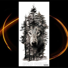 Load image into Gallery viewer, Luxury Tiger Temporary Tattoos Fox Wolf Fake Tattoo Sticker Realistic Black Animal Temporary Tattoo Stickers For Mens
