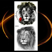 Load image into Gallery viewer, Luxury Tiger Temporary Tattoos Fox Wolf Fake Tattoo Sticker Realistic Black Animal Temporary Tattoo Stickers For Mens

