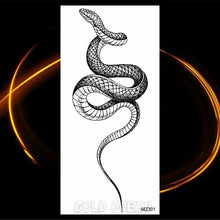 Load image into Gallery viewer, Luxury Tiger Temporary Tattoos Fox Wolf Fake Tattoo Sticker Realistic Black Animal Temporary Tattoo Stickers For Mens
