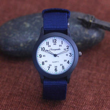 Load image into Gallery viewer, Students Learning Time Quartz Watches Girls Water Resistant Gifts Clock Kids Canvas Fashion Wristwatches Dark Watches For Men Waterproof  Field Outdoor Sport Mens Wristwatch With Nylon Band
