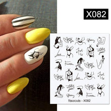 Load image into Gallery viewer, Cool Geometrics Pattern Water Decals Stickers Flower Leaves Slider For Nails Spring Summer Nail Art Decoration Tattoos Women Nail Art Stickers Water Transfer Decals Design Nail Art Supplies Manicure Acrylic Nail Foil Stencils Decorations
