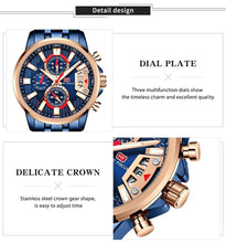 Load image into Gallery viewer, Sport Multifunctional Luxury Mens Watch Quartz Waterproof Colorful Analog Wristwatch Elegant Stainless Steel Design
