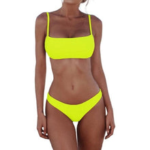 Load image into Gallery viewer, Push Up Bikini Set Swimsuits High Waist Swimwear Women Ribbed Bathing Suits Brazilian Bikinis Swimsuit for Women  Bottom Triangle Bikinis Top Bathing Suit
