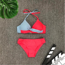 Load image into Gallery viewer, Bikini Pad Push Up Swimwear Women Swimsuit Bath Suit Bikini Set Beachwear Two Piece Costume Summer Bikini Women's Push Up Bathing Suits Swimsuits Halter Bandage Two Piece Bikini
