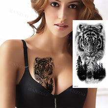 Load image into Gallery viewer, Big Tiger Lion Waterproof Temporary Sticker Tattoo Arm Legs Fake Tattoo Stickers For Adults Realistic Luxury Design For Mens Womens
