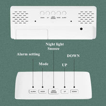 Load image into Gallery viewer, Acrylic/Mirror Alarm Clock LED Digital Clock Voice Control Snooze Time Temperature Display Night Mode Digital Alarm Clock, LED Bedside Clock with 6-Level Brightness Dual Alarm Adjustable Volume with 3 Alarm Sound Alarm Clock for Bedroom Office
