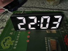 Load image into Gallery viewer, Acrylic/Mirror Alarm Clock LED Digital Clock Voice Control Snooze Time Temperature Display Night Mode Digital Alarm Clock, LED Bedside Clock with 6-Level Brightness Dual Alarm Adjustable Volume with 3 Alarm Sound Alarm Clock for Bedroom Office
