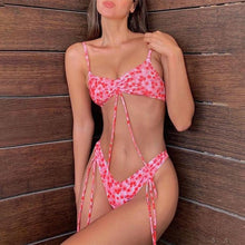 Load image into Gallery viewer, Bikinis Micro Adjustable Swimwear Women Summer Bikini Set Modern Colorful Print Beach Wear Women's Comfortable Swimsuit Knotted String Triangle Bikini Tie Side High Cut Bikini Set
