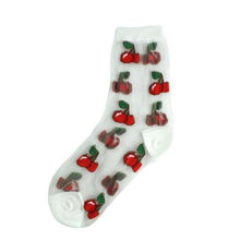 Load image into Gallery viewer, New Girls Cute Cartoon Fruits Sheer Kawaii Lady Women Summer Fall Avocado Lemon Pineapple Cherry Jacquard Socks For Women
