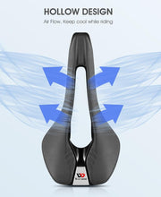 Load image into Gallery viewer, Ultra Light Comfortable Bicycle Saddle Mountain Road Bike Seat Soft Leather Hollow Breathable Cushion Seat Ergonomics Design Breathable Suspension Gel Bike Saddle Cushion For Mountain Bike Road Bike

